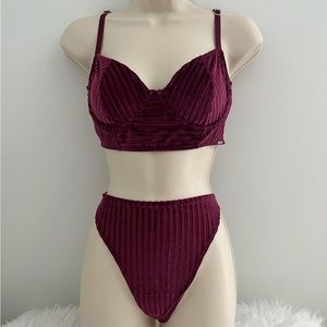Gilly Hicks Burgundy Lingerie Set